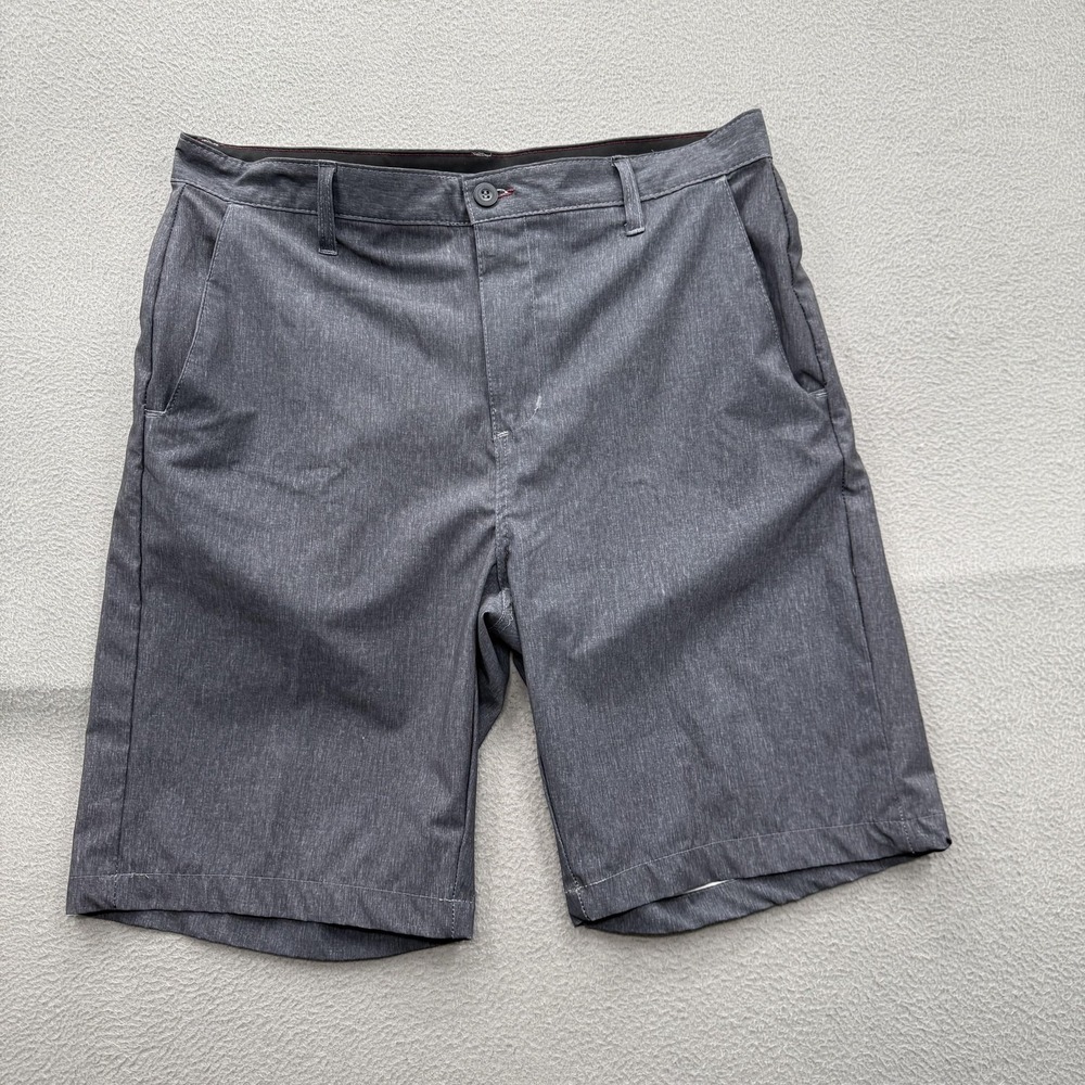 Ron Jon Surf Shop Shorts Mens 33 Gray‎ Chino Polyester Stretch 9 Inseam Casual